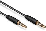goobay AUX Kabel 2m &ndash; 3,5 mm Klinkenkabel 4-polig, Stecker auf Stecker, Stereo