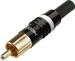 Hicon Cinch-Steckverbinder Stecker, gerade Polzahl: 2 schwarz, wei&szlig; 1 St.