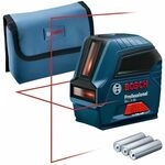 Bosch Professional Linienlaser GLL 2-10 (roter Laser, Arbeitsbereich: bis 10 m, 3x