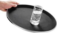 Esmeyer 307-010 Antirutsch-Tablett Tennessee, Fiberglas/Gummi, schwarz/Silber, 37 x
