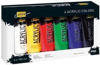 KREUL 84160 - Solo Goya Acrylic im Set, 6 Farben je 100 ml, cremige vielseitig