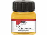KREUL 79204 - Acryl Glanzfarbe, 20 ml Glas in dunkelgelb, glänzend-glatte...