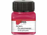 KREUL 79219 - Acryl Glanzfarbe, 20 ml Glas in dunkelrot, glänzend-glatte...