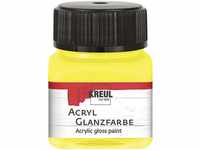 KREUL 79202 - Acryl Glanzfarbe, 20 ml Glas in gelb, glänzend-glatte Acrylfarbe...