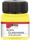 KREUL 79202 - Acryl Glanzfarbe, 20 ml Glas in gelb, gl&auml;nzend-glatte Acrylfarbe zum