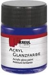 KREUL 79507 - Acryl Glanzfarbe, 50 ml Glas in dunkelblau, gl&auml;nzend-glatte Acrylfarbe