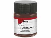 KREUL 79511 - Acryl Glanzfarbe, 50 ml Glas in dunkelbraun, glänzend-glatte