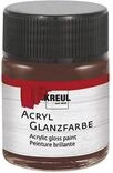KREUL 79511 - Acryl Glanzfarbe, 50 ml Glas in dunkelbraun, gl&auml;nzend-glatte