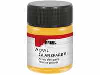 KREUL 79515 - Acryl Glanzfarbe, 50 ml Glas in gold, glänzend-glatte Acrylfarbe zum