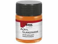 KREUL 79524 - Acryl Glanzfarbe, 50 ml Glas in orange, glänzend-glatte Acrylfarbe zum