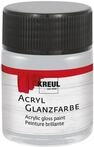 KREUL 79516 - Acryl Glanzfarbe, 50 ml Glas in silber, gl&auml;nzend-glatte Acrylfarbe zum