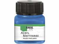KREUL 75224 - Acryl Mattfarbe, enzianblau im 20 ml Glas, cremig deckende,