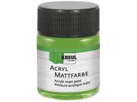 KREUL 75510 - Acryl Mattfarbe, hellgrün im 50 ml Glas, cremig deckende,