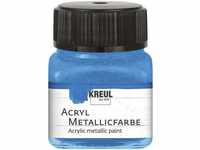 KREUL 77275 - Acryl Metallicfarbe, 20 ml Glas in blau, glamouröse Acrylfarbe...