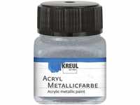 KREUL 77272 - Acryl Metallicfarbe, 20 ml Glas in silber, glamouröse Acrylfarbe...