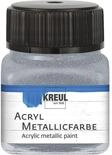 KREUL 77272 - Acryl Metallicfarbe, 20 ml Glas in silber, glamour&ouml;se Acrylfarbe mit