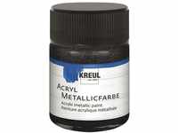 KREUL 77585 - Acryl Metallicfarbe, 50 ml Glas in metallic schwarz, glamouröse