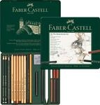 Faber-Castell 112976 - Pitt Monochrome Set im Metalletui, medium, 21-teilig