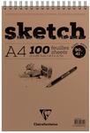 Clairefontaine 96604C - Skizzenblock Sketch mit Doppelspirale, DIN A4 21x29,79cm, 50