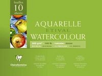Clairefontaine 96562C - Block Aquarellpapier Etival, Torchon, 4-seitig geleimt, 10