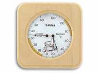 TFA Dostmann Analoges Sauna-Thermo-Hygrometer, mit Holzrahmen, Temperatur,