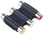 Hama 00122249 Video-Adapter (3X Cinch-Kupplung auf 3X Cinch-Kupplung) schwarz