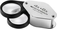 Eschenbach Optik bikonvexe Einschlaglupe aus Metall mit 4X- Plus 6X-Vergr&ouml;&szlig;erung