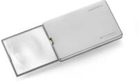 Eschenbach Optik easyPOCKET Lupe mit 3X-Vergr&ouml;&szlig;erung und LED-Beleuchtung in Silber