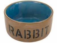 Beeztees 801482 Keramiknapf für Kaninchen - Rabbit, 11.5 cm, beige / blau