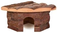 TRIXIE Eckhaus Jesper f&uuml;r Hamster und M&auml;use, 21 &times; 10 &times; 15 cm, 62041, Rindenholz