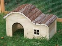 Kerbl Pet H&auml;uschen Welle Nature, Kleintierhaus, Nagerhaus, 40x25x25cm, Holz, Hasen,