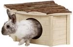 Kerbl Pet Eckhaus f&uuml;r Nager Nature, Nagerhaus, Kleintierhaus, 31x31x20cm, Holz,