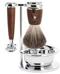 M&Uuml;HLE Rytmo Rasierset - Schale, Dachshaar-Rasierpinsel, Rasierhobel, St&auml;nder -