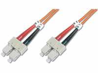 DIGITUS LWL Patch-Kabel OM2 - 3 m SC auf SC Glasfaser-Kabel - LSZH - Duplex Multimode