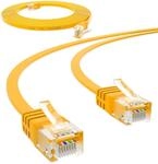 HB-DIGITAL 1 St&uuml;ck 7,5 m CAT 6 Flach-Patchkabel RJ45 &ndash; Gelb