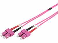 DIGITUS LWL Patch-Kabel OM4 - 10 m SC auf SC Glasfaser-Kabel - LSZH - Duplex