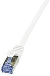 LogiLink CQ3031S - Patchkabel PrimeLine mit Rastnasenschutz, Cat.6A, S/FTP, wei&szlig;, 1m