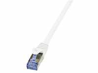 LogiLink CQ3111S CAT6A S/FTP Patch Kabel PrimeLine AWG26 PIMF LSZH weiß 20m