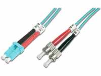 DIGITUS DK-2531-01/3 – Glasfaserkabel OM3 – 1 m – LC zu ST – Duplex LWL Kabel
