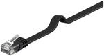 Goobay 95384 CAT 6 Flach-Patchkabel, U/UTP, Schwarz, Kupfermaterial