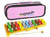 Sonor GS Xylophon für Kinder Glockenspiel bunt + keepdrum Tasche Pink
