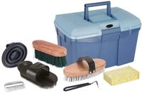 Kerbl Putzbox blau mit Inhalt (f&uuml;r Pferde, Pferdeb&uuml;rsten, M&auml;hnenb&uuml;rsten,