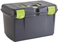 Kerbl 321747 Putzbox Arrezzo schwarz/Pistazie mit herausnehmbaren Einsatz