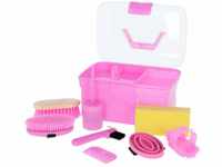 Kerbl Putzbox rosa mit Inhalt 8-teilig (für Kinder, Pferdebürsten, Mähnenbürsten,