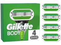 Gillette Body Rasierklingen für Rasierer Herren, 4 Ersatzklingen mit 3-Fach Klingen
