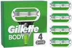 Gillette Body Rasierklingen Herren, 4 Original Ersatzklingen mit 3-Fach Klinge