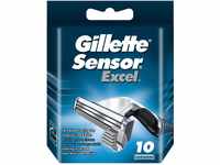 Gillette Sensor Excel Rasierklingen für Rasierer, 10 Ersatzklingen für Nassrasierer
