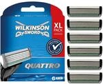 Wilkinson Sword Quattro Rasierklingen f&uuml;r Herren Rasierer, 6 St&uuml;ck