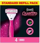 Wilkinson Sword Quattro for Women Rasierklingen f&uuml;r Damen Rasierer, 3 + 1...