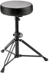K&M 14015 Drummersitz Schwarz, rund - Stahl, Kunstleder - zusammenlegbarer Hocker